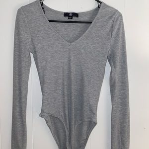 Light Grey Ribbed Bodysuit